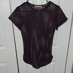 Jasmine Dark Mesh Short Sleeve Top